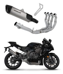 Dominator uitlaat Yamaha YZF R1 2015 - 2019, aftermarket motoruitlaat, RVS uitlaat, lichte en sportieve uitlaat, full systeem yamaha r1
